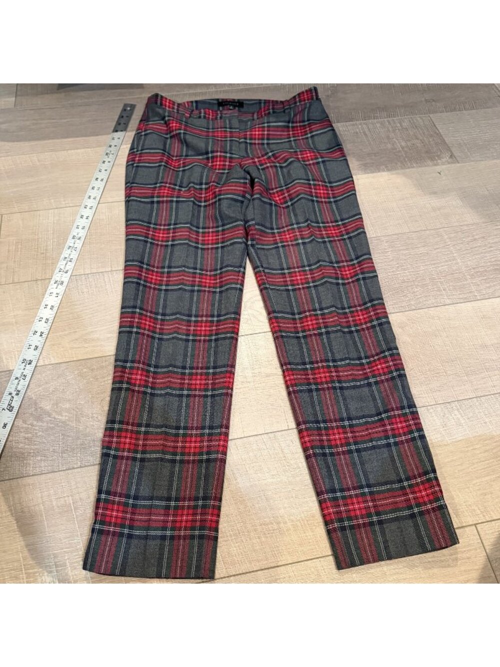 Talbots Womens Gray Red Plaid Dress Pants Size 2